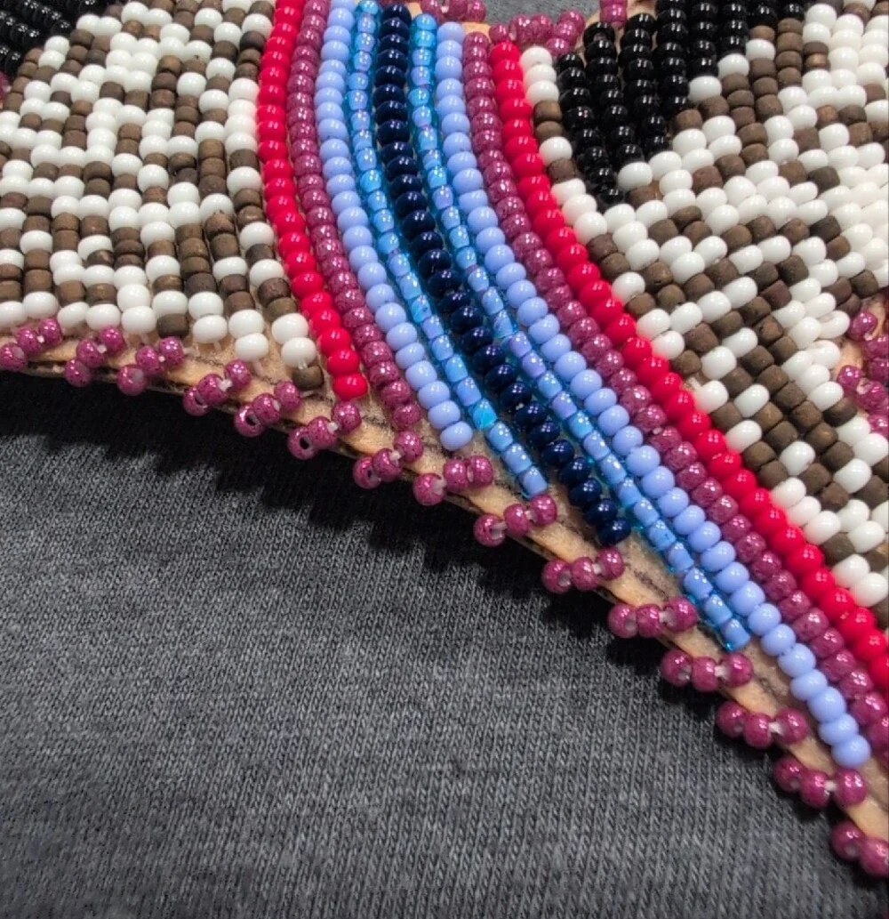 Navajo Made Beaded Pony Hairclip for Kids — Pink, Blue & Black